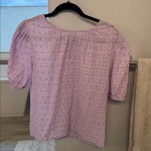 VELVET By Graham & Spencer Lavender Eyelet Women Top